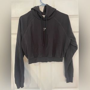 Gymshark size large black cropped hoodie